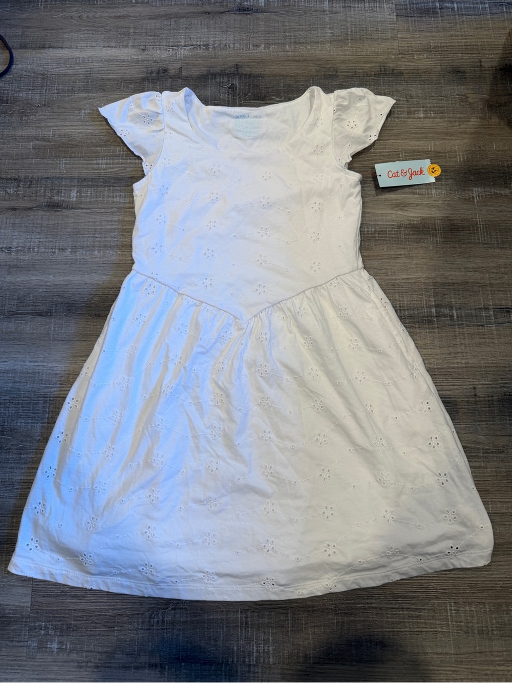 Cat & Jack White Eyelet Summer Dress for Girls